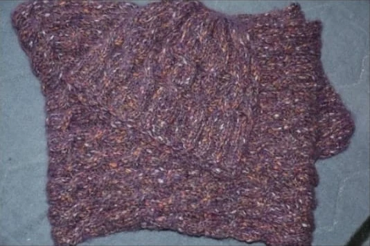 Hand-knitted shawl, made by Ioana