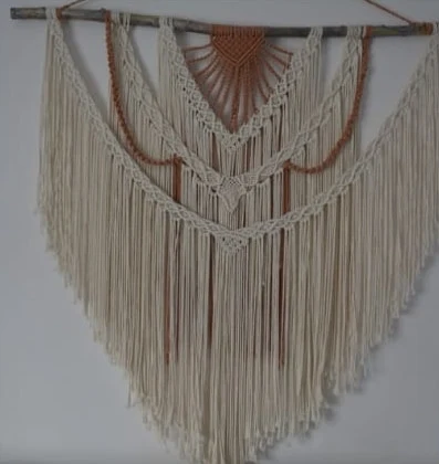Macramé wall hanging, made by Ioana